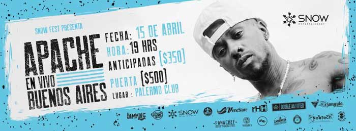 Apache en Buenos Aires | 15 de abril en Palermo Club